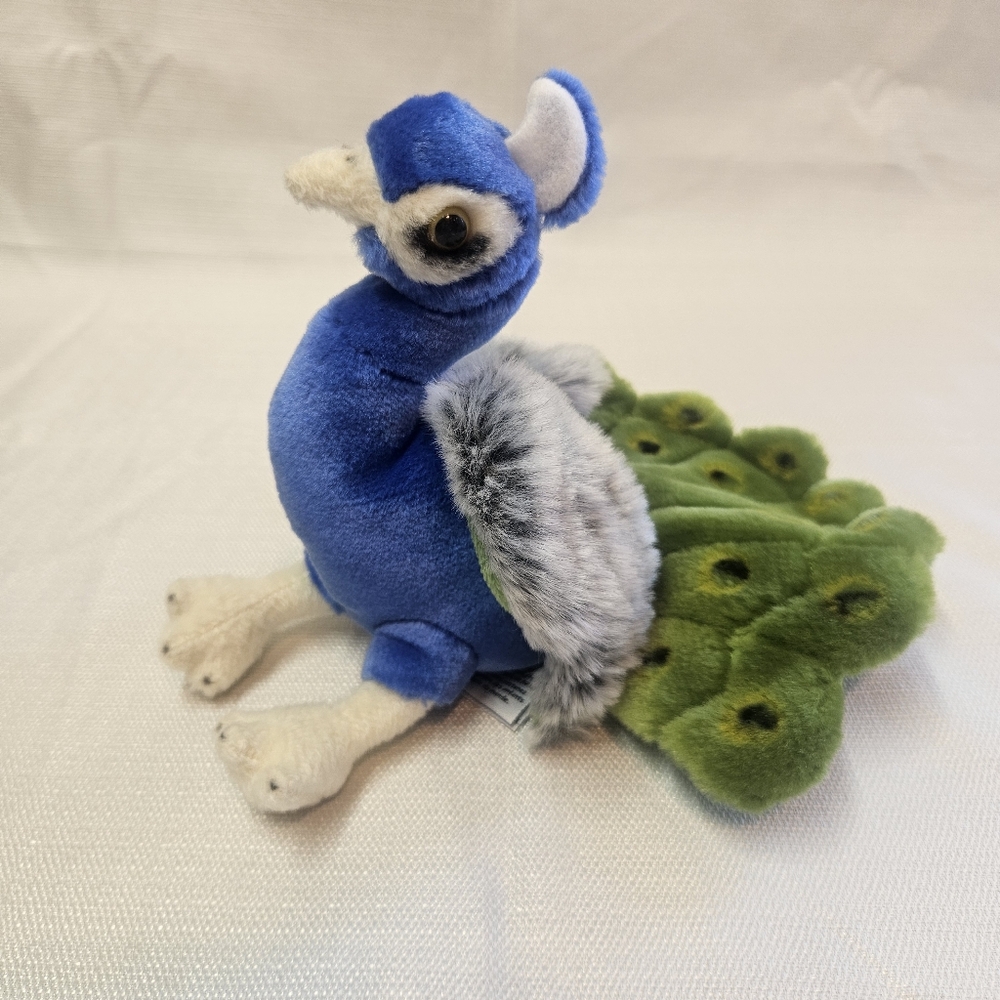 Nature Planet Peacock Soft Plush Toy Blue Green Animal Bird /Collectible